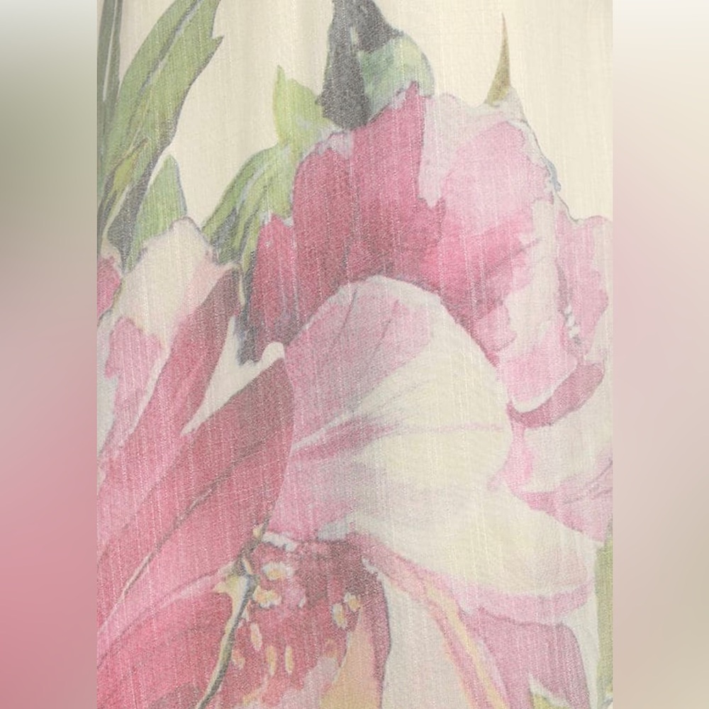 Lulus Zen Garden Cream Floral Print Maxi Dress Size XS new with tags. Vintage - Picture 6 of 12